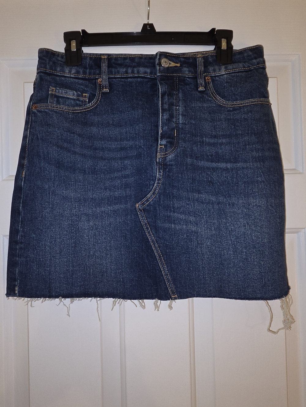 Old Navy Cut Off Mini Jean Skirt, High Rise, Size 4